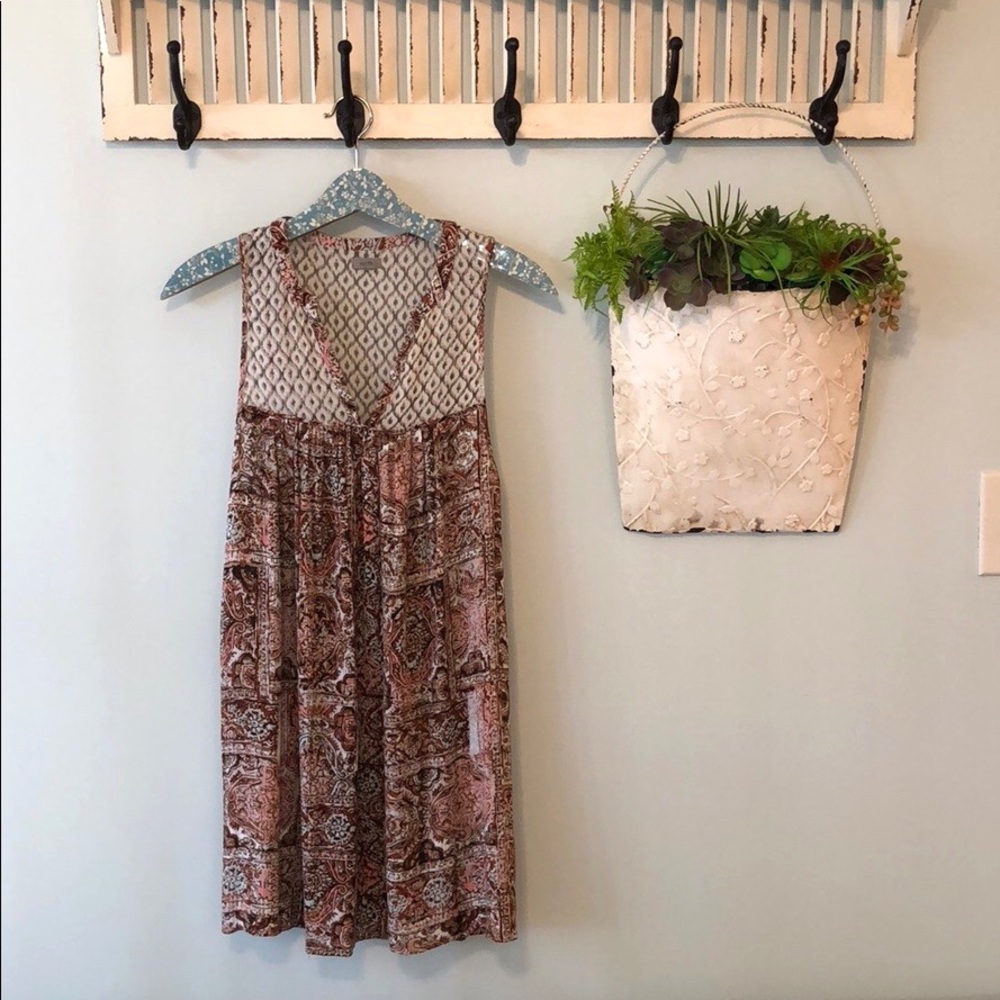 Ecote Boho Pink Swing Dress S Urban Outfitters